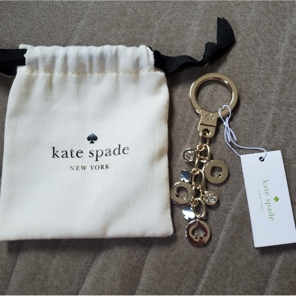 NWT Kate Spade Crystal Keychain Bag Charm